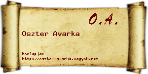 Oszter Avarka névjegykártya